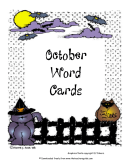 October Word Cards