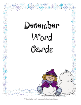 December Word Cards