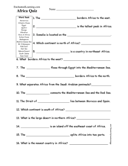 Africa Quiz - Enchanted Learning
