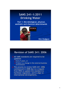 SANS 241-1:2011 Drinking Water