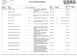 list of published standards