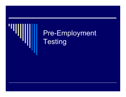 Pre-Employment Testing