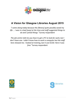 A Vision for Glasgow Libraries August 2015