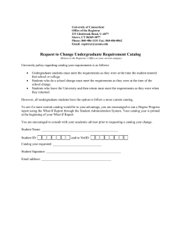Request to Change Undergraduate Requirement Catalog