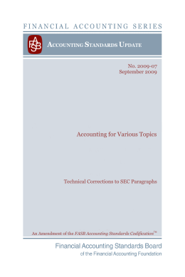 Accounting for Various Topics