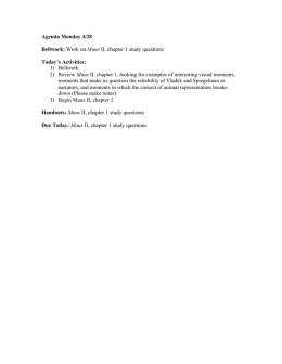 Agenda Monday 4/28 Bellwork: Work on Maus II, chapter 1 study