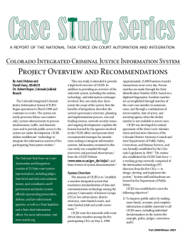 Case Study Series–Colorado Integrated Criminal Justice Information