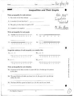 Write an inequality for each sentence. §0€ U f gig