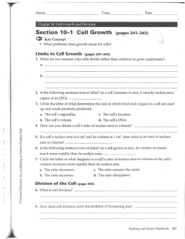 Section 10—1 Cell Growth (pages 241-243)