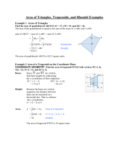 Area of Triangles, Trapezoids and Rhombi (Examples)