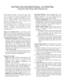 Gas Pipe Line Sizing and Calculation