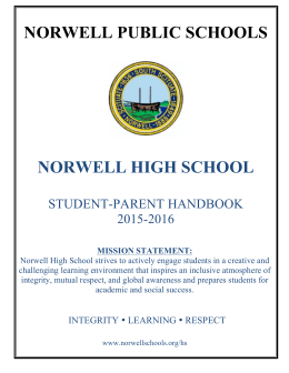 Student-Parent Handbook - Norwell Public Schools