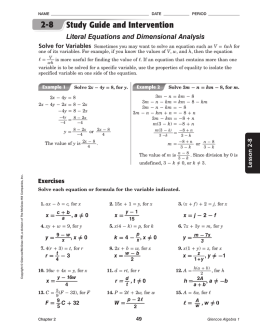 2-8 Study Guide and Intervention