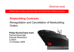 Shipbuilding Contracts Renegotiation and Cancellation of