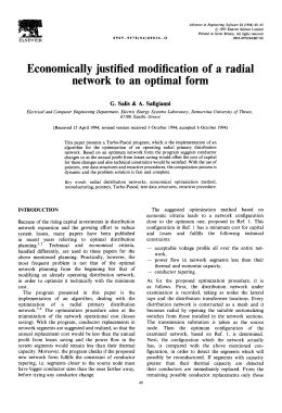 Economically justified modification of a radial network to an optimal