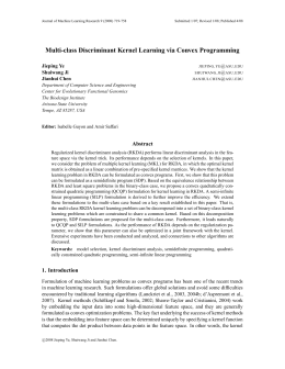 Multi-class Discriminant Kernel Learning via Convex Programming