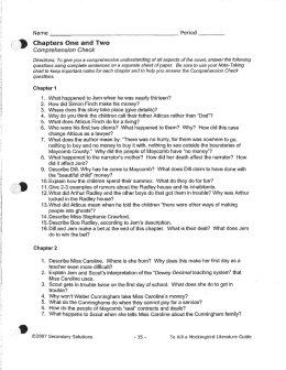 To Kill a Mockingbird Chapter Comprehension