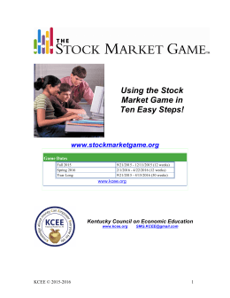 Using the Stock Market Game in Ten Easy Steps!