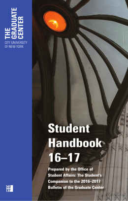 Student Handbook 16–17 - The Graduate Center, CUNY