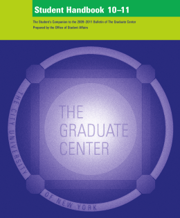 Student Handbook - The Graduate Center, CUNY