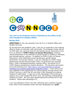 Newsletter Spring 2016 - The Graduate Center, CUNY