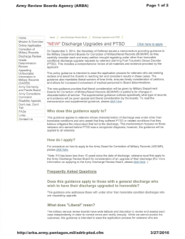 Army Policy Disch Uprgades and PTSD