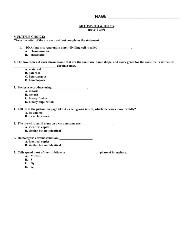 10 12 Questions Sunsetridgemsbiology