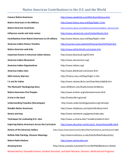 Native American Contributions to the U.S. and the World
