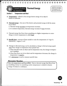 Ch. 6 - Thermal Energy