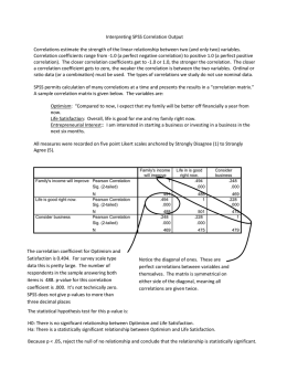 Interpreting SPSS Correlation Output