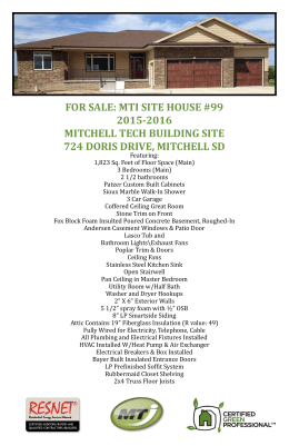 for sale: mti site house #99 2015-2016 mitchell tech building site