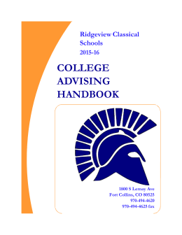 handbook - Ridgeview Classical Schools