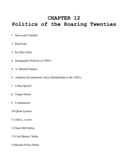 CHAPTER 12 Politics of the Roaring Twenties