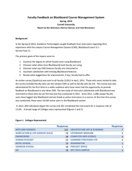 Faculty Feedback on Blackboard Course Management System