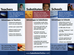 Teachers ` Substitutes Z ols