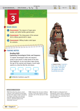 Chapter 8 Lesson 3-Samurai and Shoguns Pages 266-271