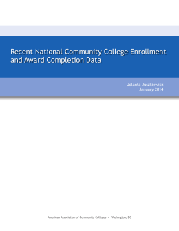 Recent National Community College Enrollment and Award