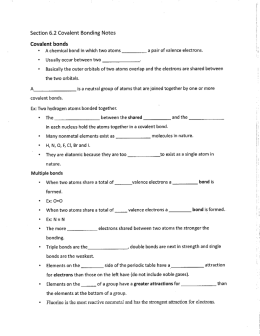 Section 6.2 Covalent Bonding Notes