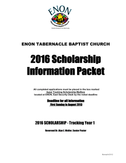 2016 Scholarship Information Packet