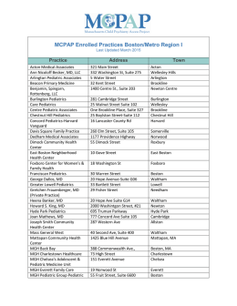 MCPAP Enrolled Practices Boston/Metro Region I