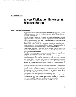 Chapter 10 A New Civilization Emerges in Western Europe