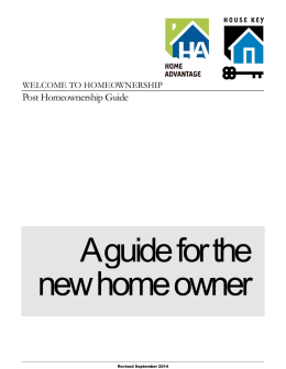 WSHFC | Post-Homeownership Guide