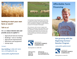 WSHFC | Beginning Farmer and Rancher Program Brochure