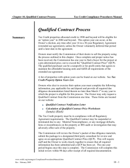 Qualified Contract Process - Washington State Housing Finance
