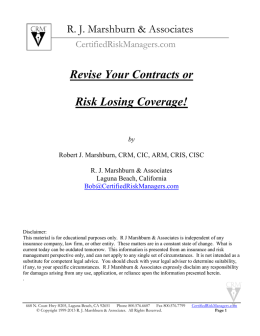 Revise Your Contracts or Risk Losing Coverage!
