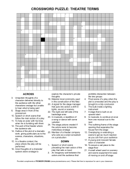 crossword puzzle: theatre terms