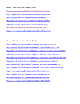 Chapter 3 Online Practice Quizzes (Atomic Theory) http://www