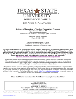 College of Education – Teacher Preparation Program