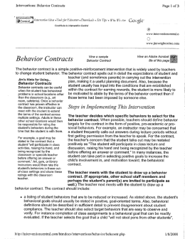 Behavior Contracts - Palermo Middle School