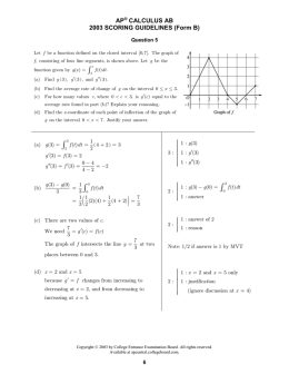 AP® CALCULUS AB 2003 SCORING GUIDELINES (Form B)